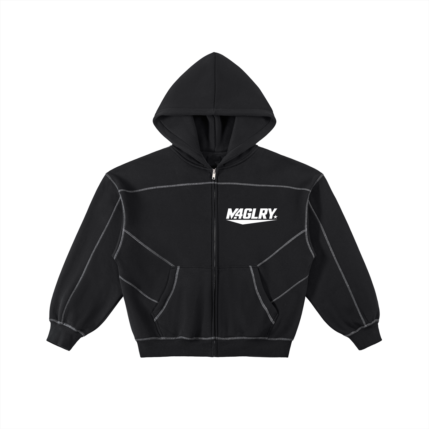 M4GLRY Boxy Fleece Zip Hoodie