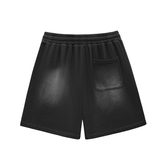 M4GLRY Future Is Yours Sun Fade Raw Edge Cotton Shorts