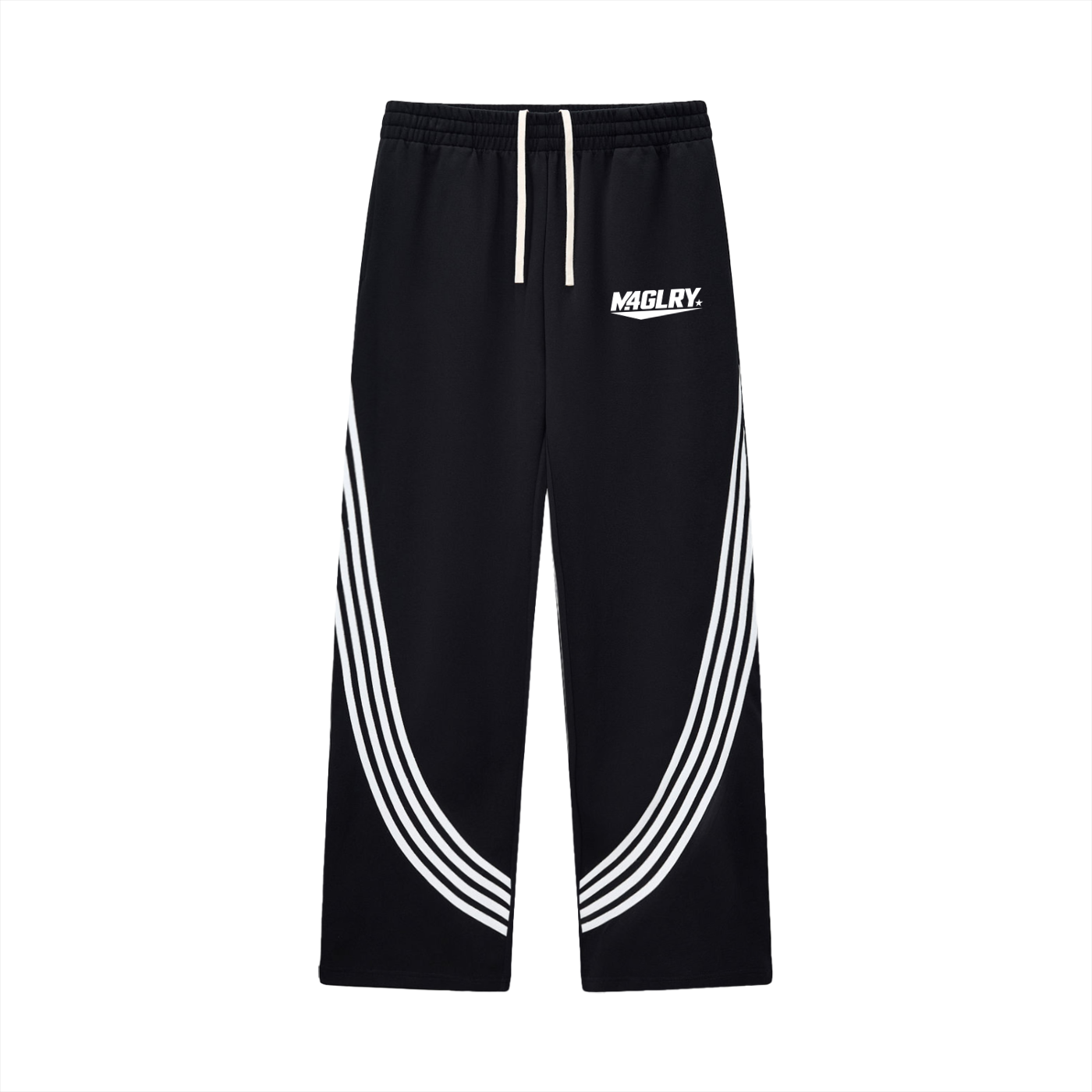 M4GLRY Curved Stripe Straight Sweatpants