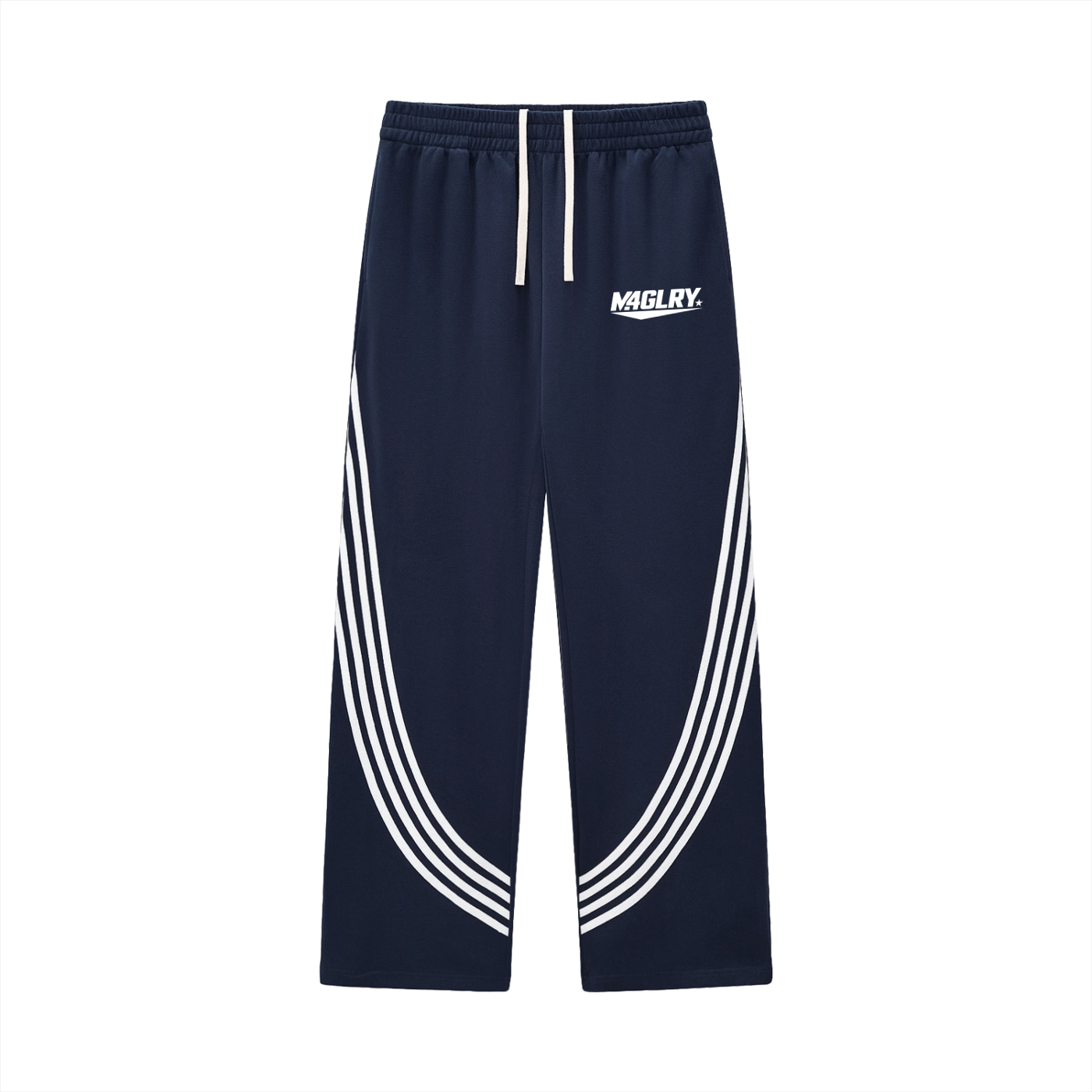 M4GLRY Curved Stripe Straight Sweatpants