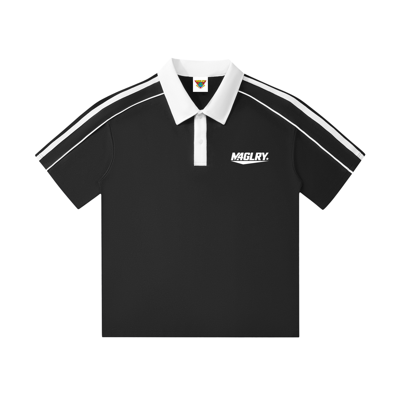 Contrast Collar Short-Sleeve Polo Shirt